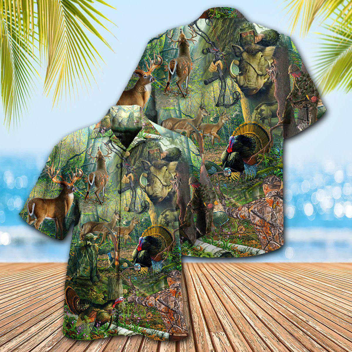 Hunting The Man The Myth The Hunting Legend Forest - Hawaiian Shirt - Reefox