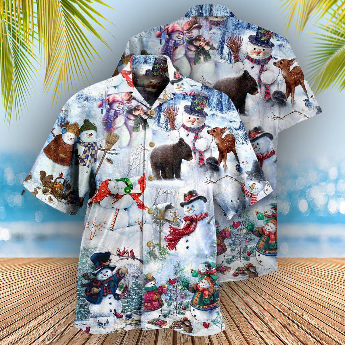 Snowman The World Changes When Its Snows - Hawaiian Shirt - Reefox
