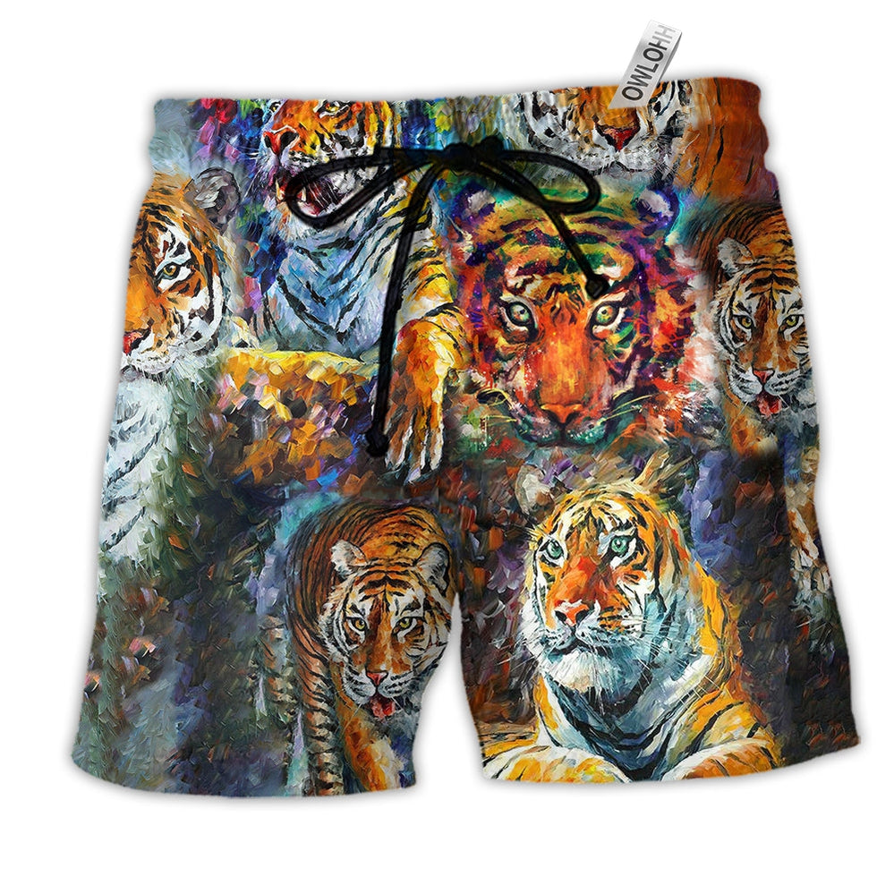 Beach Short / Adults / S Tiger Eyes Of The Tiger - Beach Short Reefox - Owls Matrix LTD