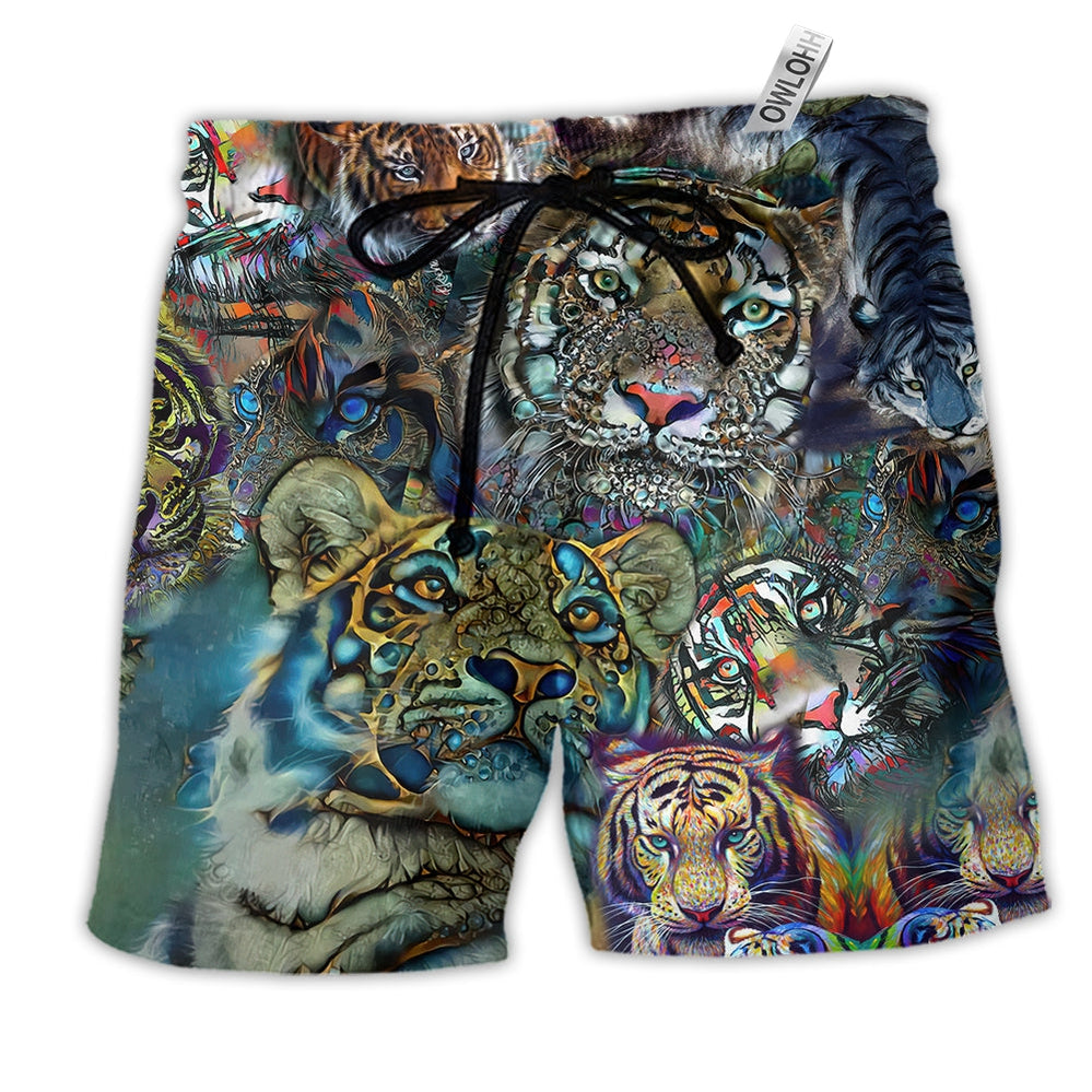 Beach Short / Adults / S Tiger Lover Cool Style - Beach Short Reefox - Owls Matrix LTD