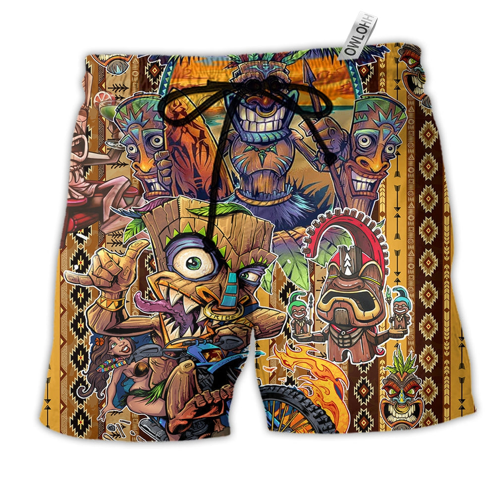 Beach Short / Adults / S Tiki Aloha All Day Every Day - Beach Short Reefox - Owls Matrix LTD