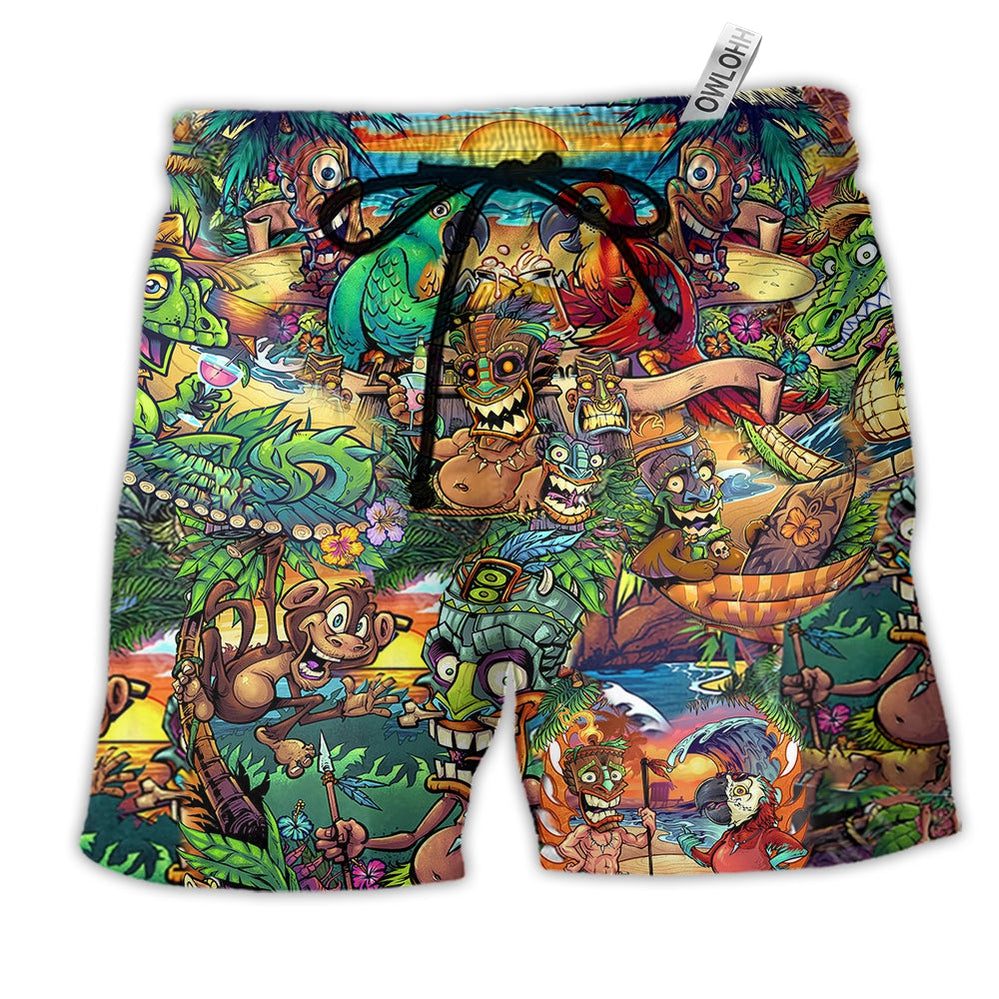 Beach Short / Adults / S Tiki Do You Have The Aloha Spirit - Beach Short Reefox - Owls Matrix LTD