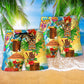Tiki Good Times Great Friends At Tiki Bar Colorful - Beach Short Reefox - Owls Matrix LTD