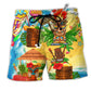 Beach Short / Adults / S Tiki Good Times Great Friends At Tiki Bar Colorful - Beach Short Reefox - Owls Matrix LTD
