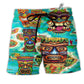 Beach Short / Adults / S Tiki Keep Saying Aloha Tiki Hawaii - Beach Short Reefox - Owls Matrix LTD