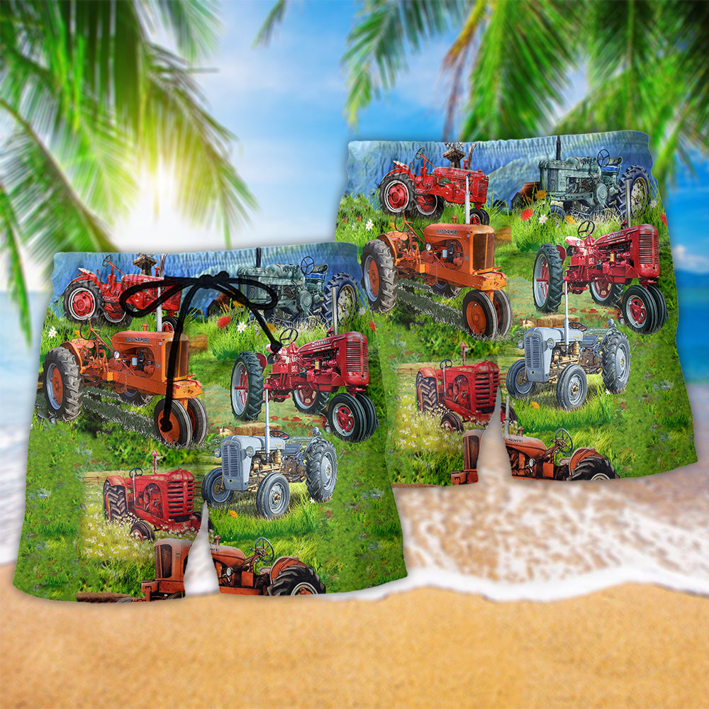 Tractor Real Men Drive Tractors - Beach Short Reefox - Owls Matrix LTD