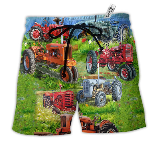 Beach Short / Adults / S Tractor Real Men Drive Tractors - Beach Short Reefox - Owls Matrix LTD
