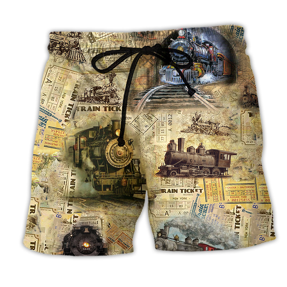 Beach Short / Adults / S Train So Amazing Locomotive - Beach Short Reefox - Owls Matrix LTD