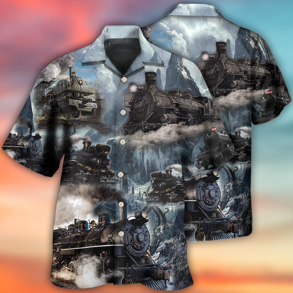 Train Style Near The Stream - Hawaiian Shirt - Reefox