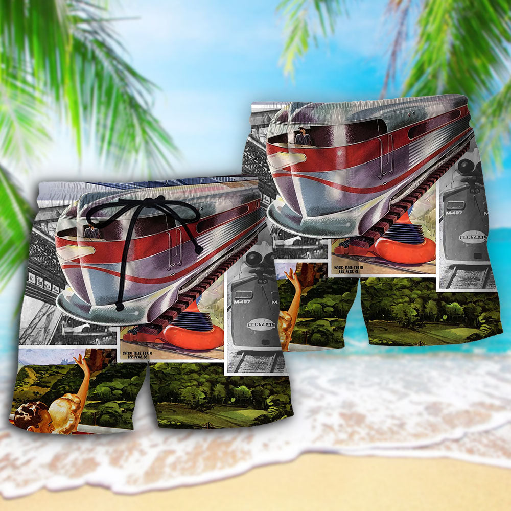 Train Retro Luxury Style - Beach Short Reefox - Owls Matrix LTD