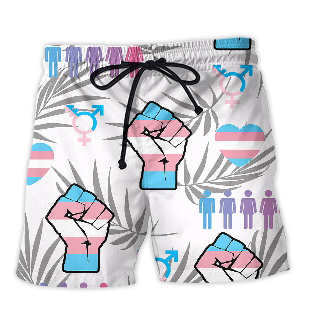 Beach Short / Adults / S LGBT Transgender Tropical Leaf - Beach Short Reefox - Owls Matrix LTD