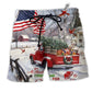 Beach Short / Adults / S Truck All Hearts Come Home For Christmas With Cardinal - Beach Short Reefox - Owls Matrix LTD