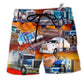 Beach Short / Adults / S Truck Real Men Drive Big Trucks - Beach Short Reefox - Owls Matrix LTD