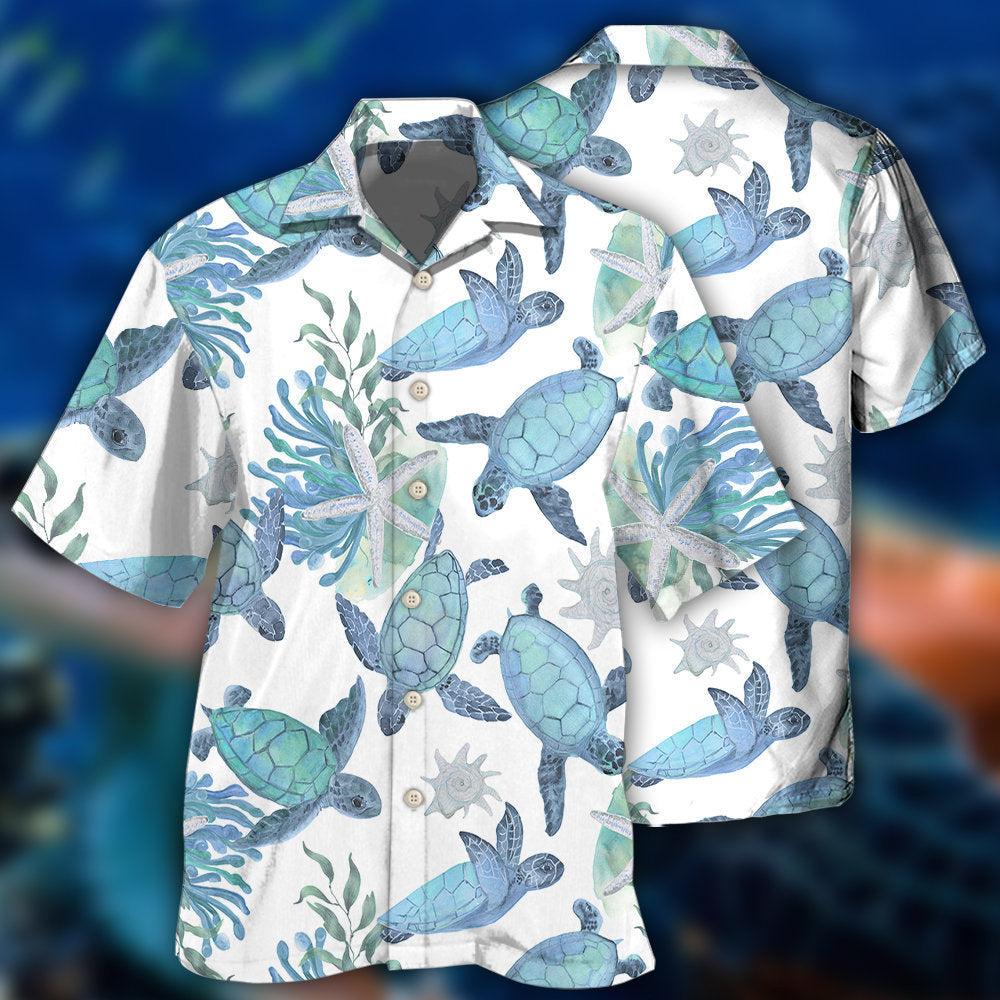 Turtle Blue Turtle Basic - Hawaiian Shirt - Reefox