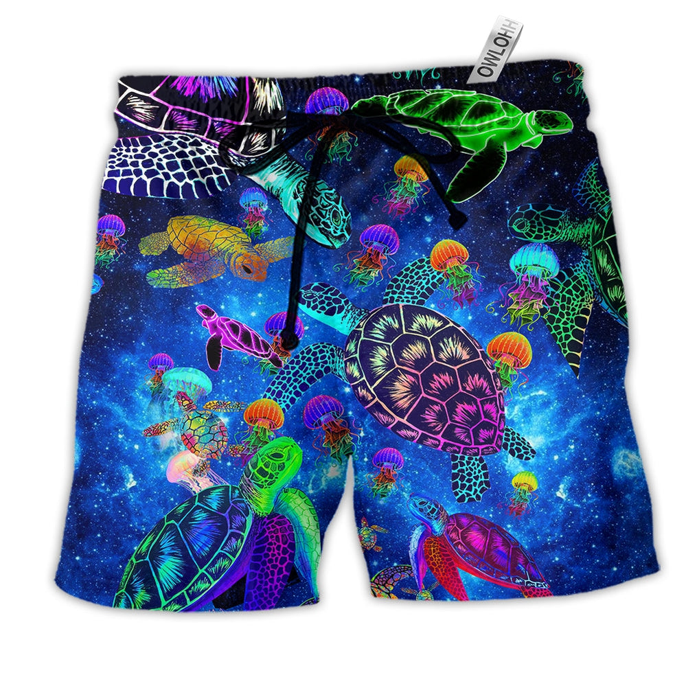 Beach Short / Adults / S Turtle Amazing Sea Glowing - Beach Short Reefox - Owls Matrix LTD