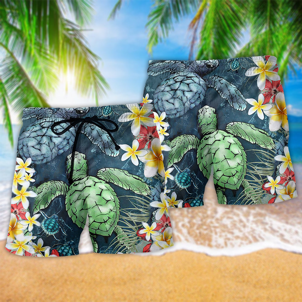 Turtle Love Flowers So Pretty - Beach Short Reefox - Owls Matrix LTD