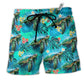 Beach Short / Adults / S Turtle Love Life Blue - Beach Short Reefox - Owls Matrix LTD