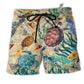 Beach Short / Adults / S Turtle Under The Ocean Vintage - Beach Short Reefox - Owls Matrix LTD