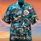 Motorcycle Love Life Blue Style - Hawaiian Shirt - Reefox