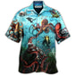 Hawaiian Shirt / Adults / S Octopus Giant And Diver - Hawaiian Shirt - Reefox
