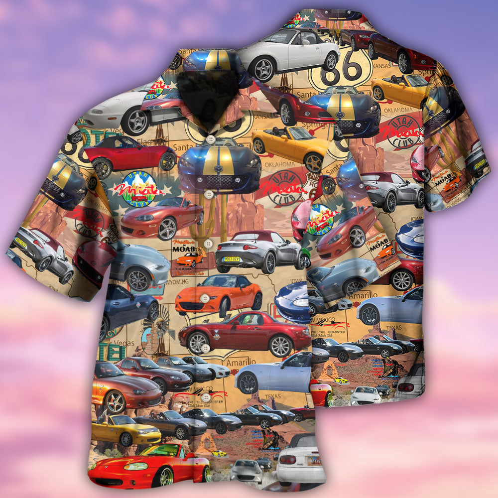Car Lover Utah Miata Club Route 66 - Hawaiian Shirt - Reefox