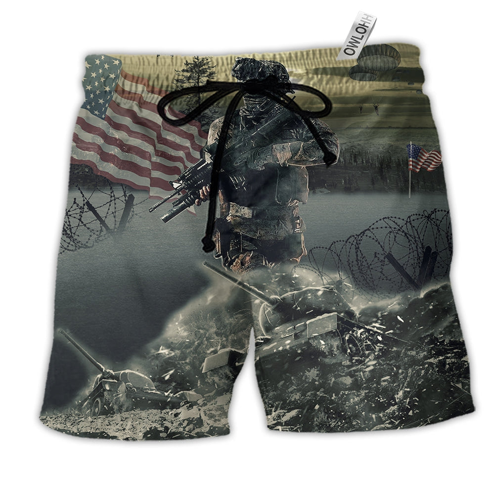 Beach Short / Adults / S Veteran Brave Steps America - Beach Short Reefox - Owls Matrix LTD