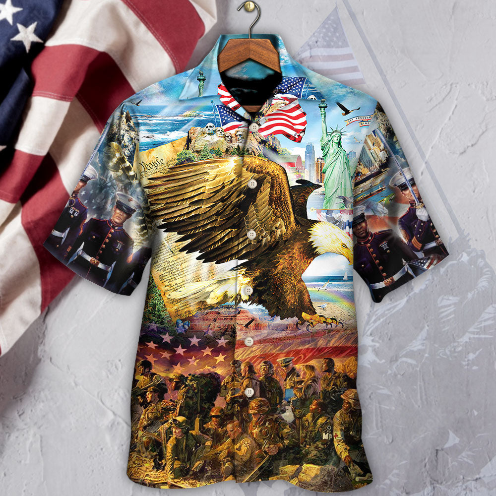 Veteran Call To Colors Freedom With Eagle - Hawaiian Shirt - Reefox