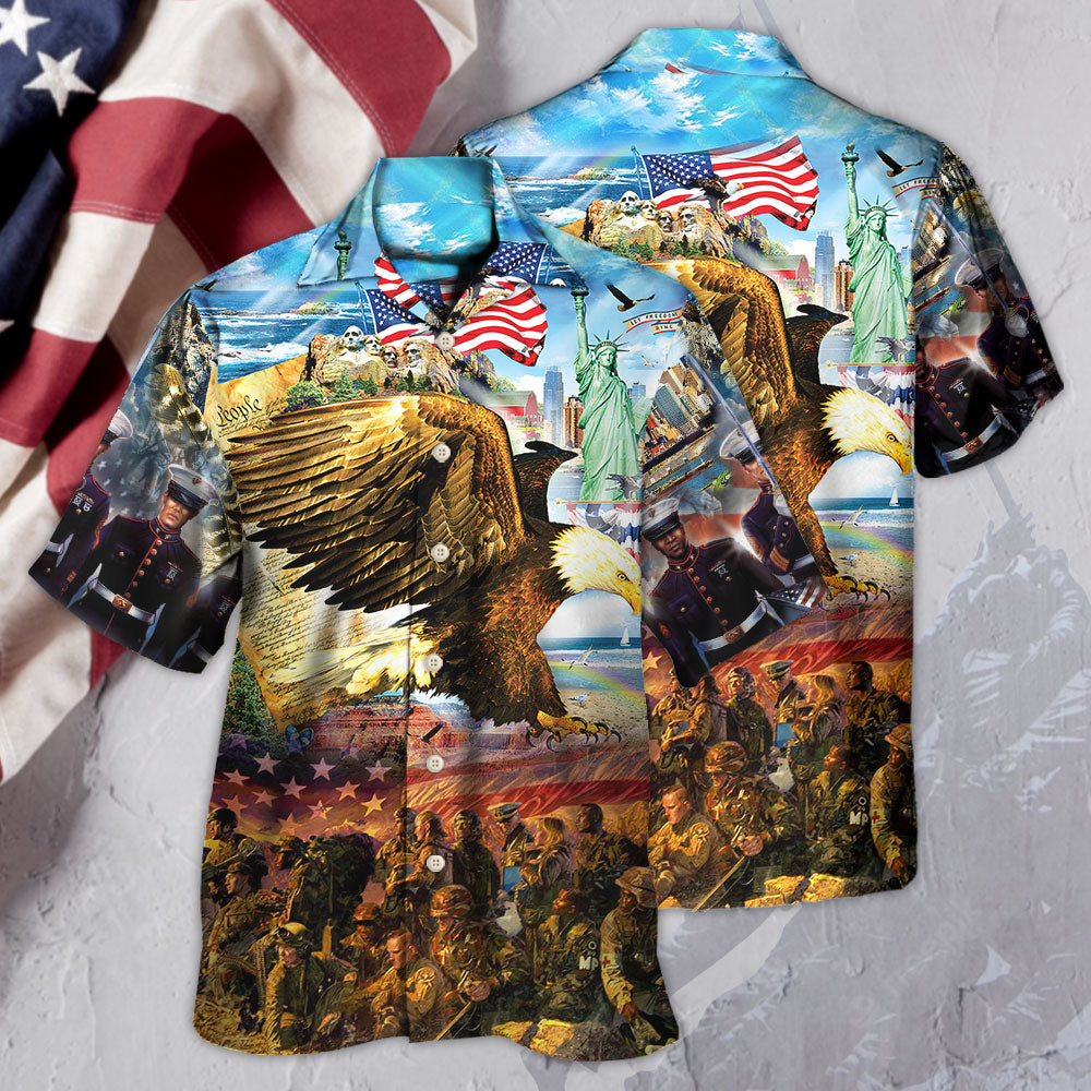 Veteran Call To Colors Freedom With Eagle - Hawaiian Shirt - Reefox