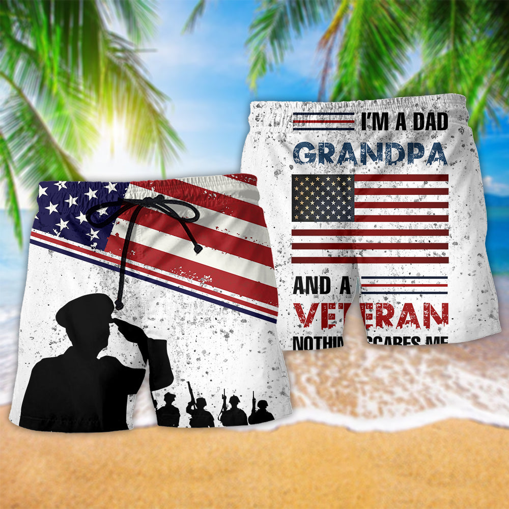 Veteran I Am A Dad Grandpa And A Veteran - Beach Short Reefox - Owls Matrix LTD