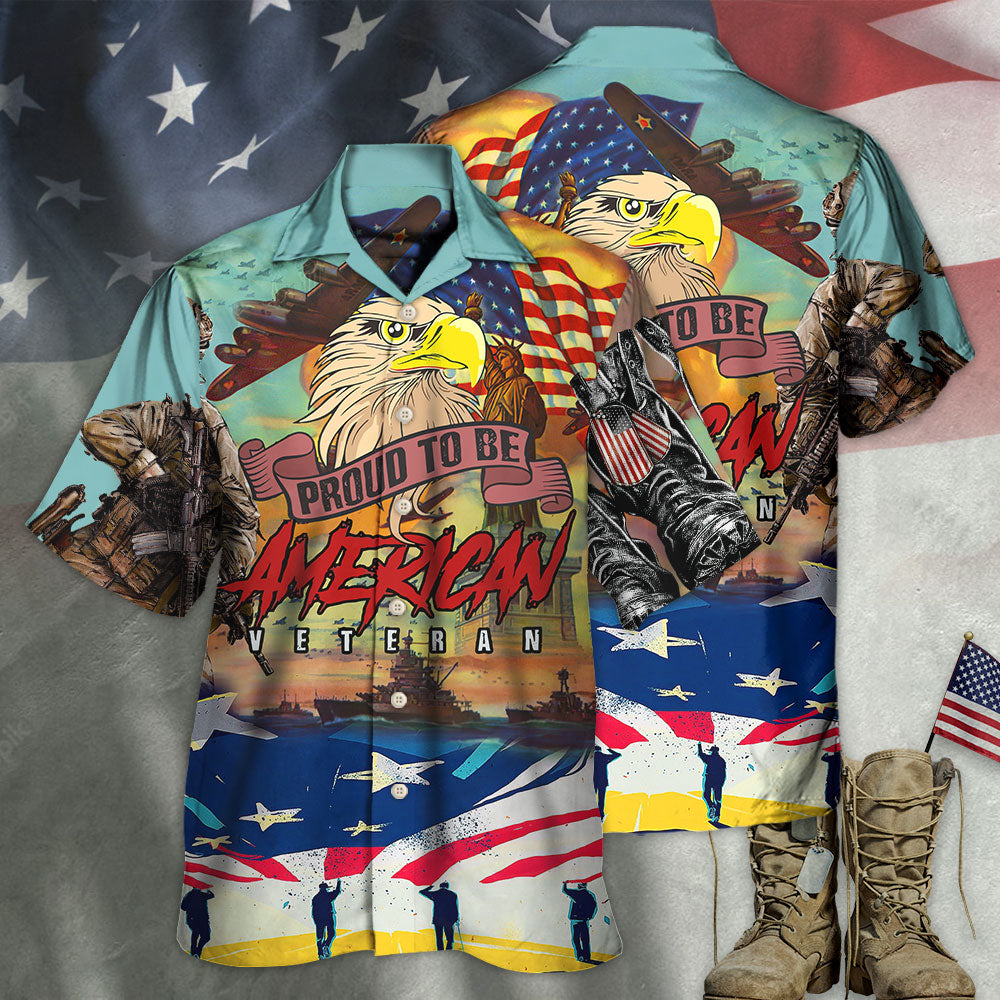 Veteran Proud To Be An American Freedom And Eagle Style - Hawaiian Shirt - Reefox