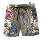 Veteran US Skull Style - Beach Short Reefox - Owls Matrix LTD