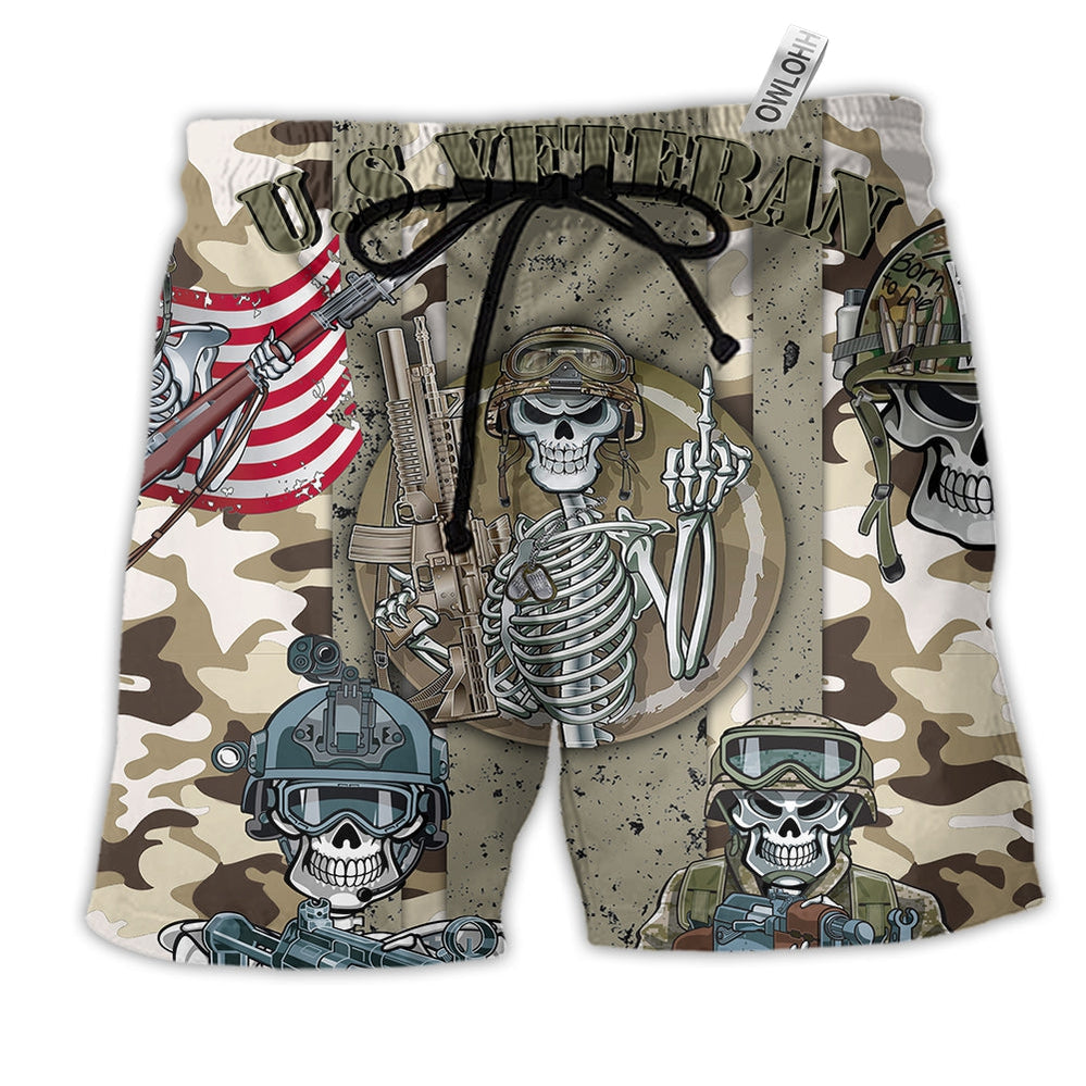 Veteran US Skull Style - Beach Short Reefox - Owls Matrix LTD