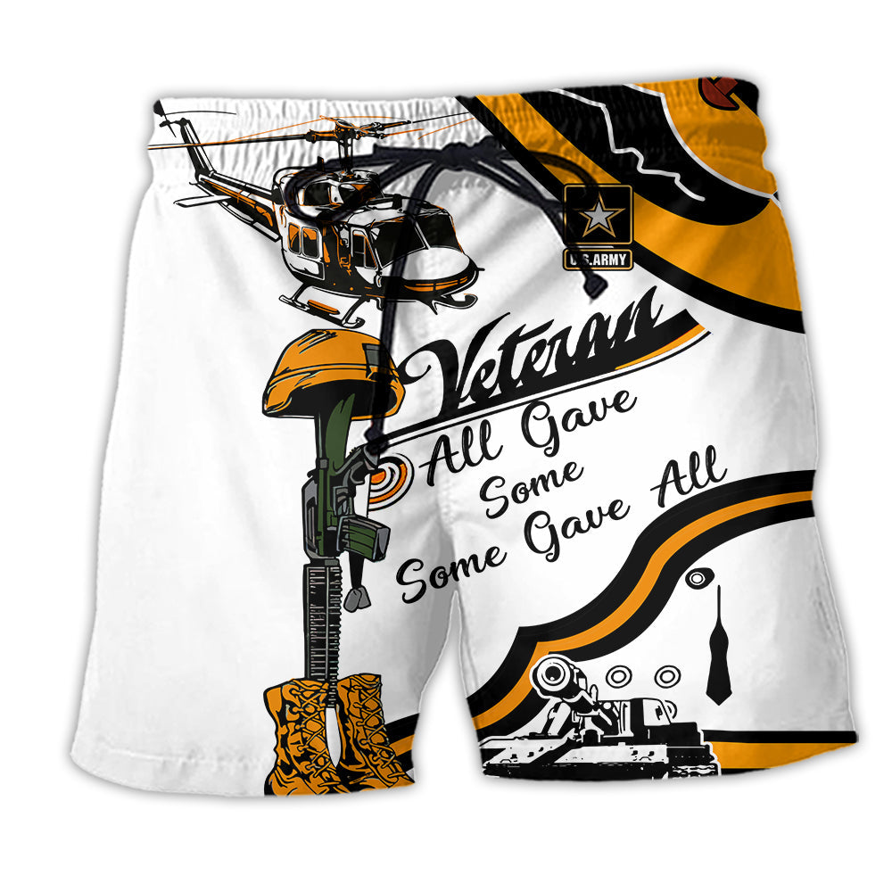 Beach Short / Adults / S Veteran Us Army All Gave Some Some Gave All Yellow - Beach Short Reefox - Owls Matrix LTD