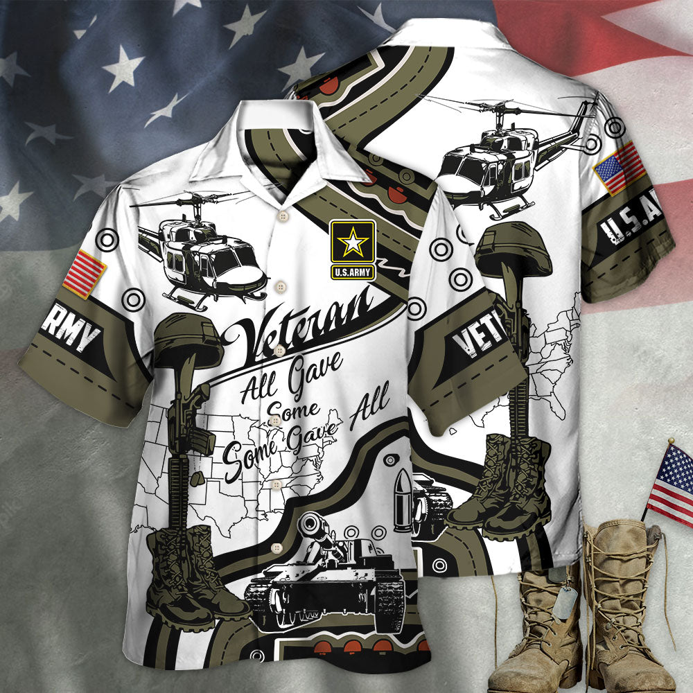Veteran Us Army Some Gave All With Blue Style - Hawaiian Shirt - Reefox