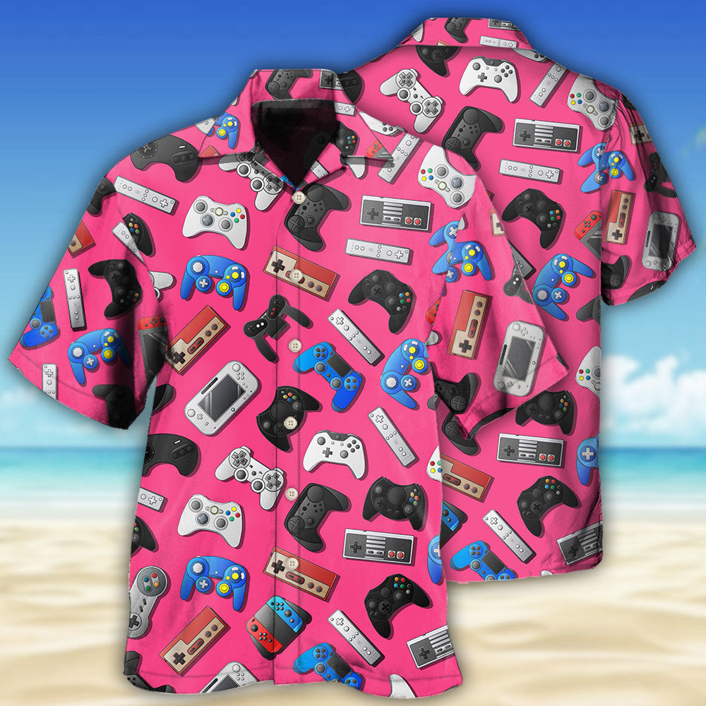 Game A Pink Video Game So Fun - Hawaiian Shirt - Reefox