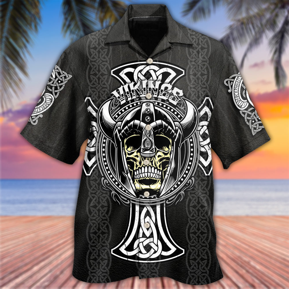 Viking Cool Pattern Black Style - Hawaiian Shirt - Reefox