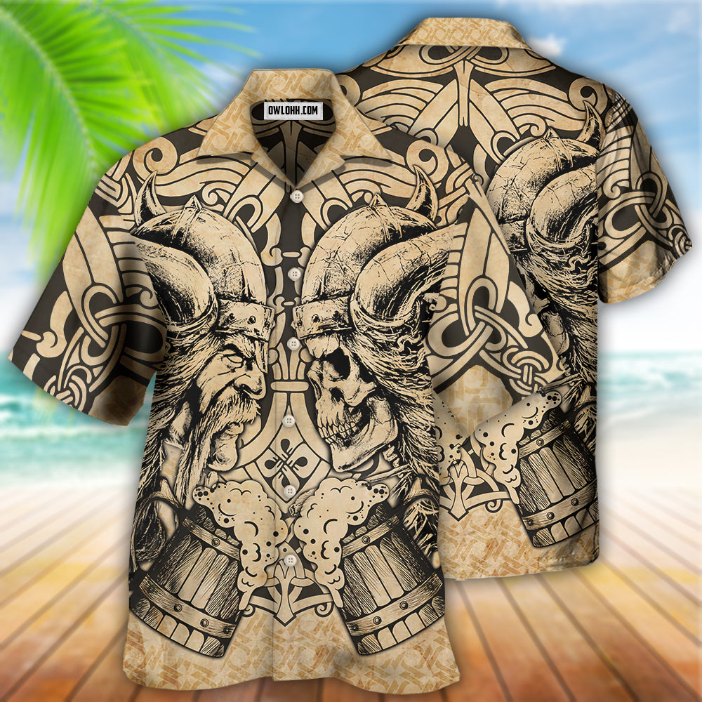 Viking Old Man With Skull Vintage - Hawaiian Shirt - Reefox