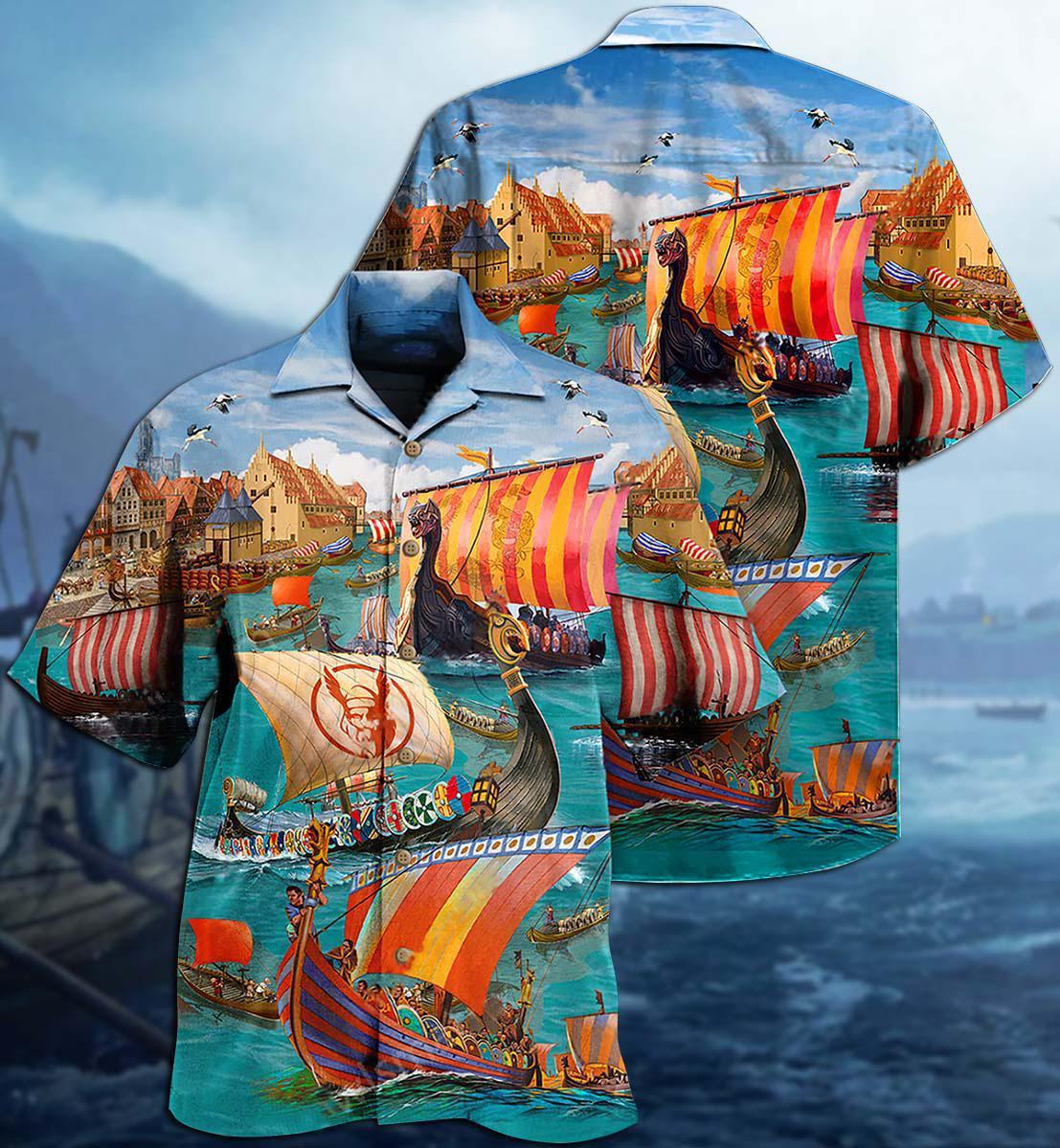 Sailing Viking Let War - Hawaiian Shirt - Reefox