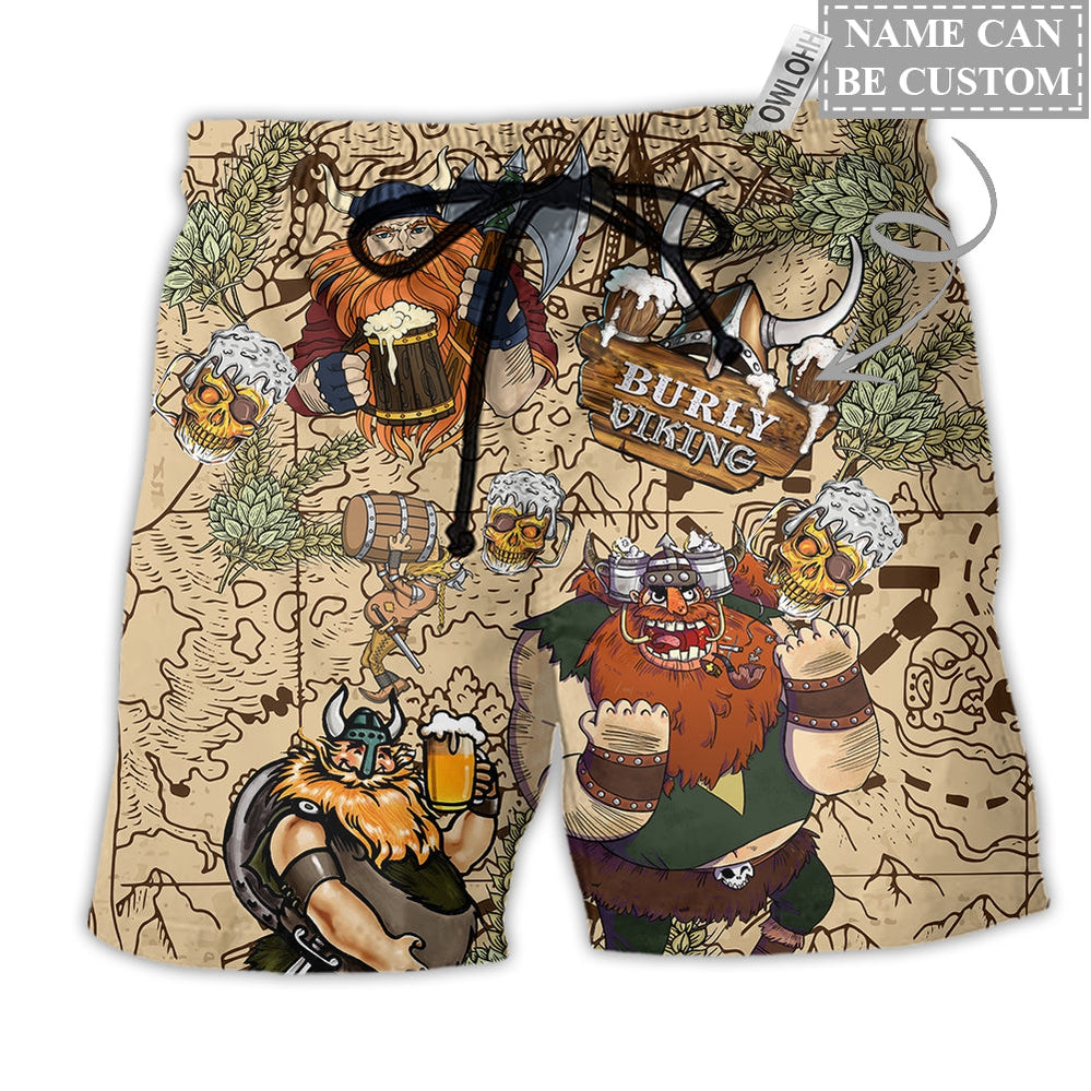 Beach Short / Adults / S Viking Victory Life Style With Beer Personalized - Beach Short Reefox - Owls Matrix LTD