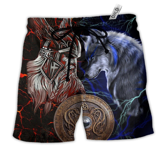 Beach Short / Adults / S Viking Victory Wolf Amazing Style - Beach Short Reefox - Owls Matrix LTD
