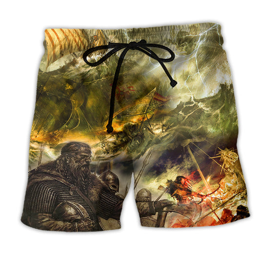 Beach Short / Adults / S Viking War Lightning Cool - Beach Short Reefox - Owls Matrix LTD