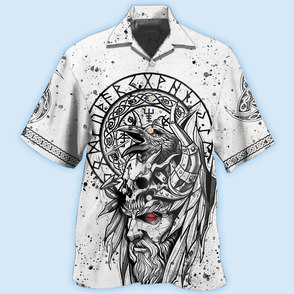 Viking Victory Black And White Style - Hawaiian Shirt - Reefox