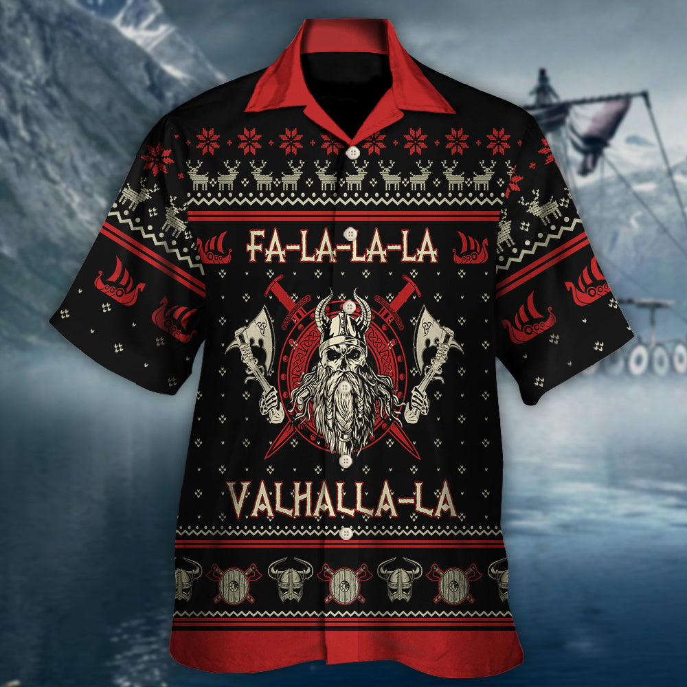 Viking Valhalla Black And Red - Hawaiian Shirt - Reefox