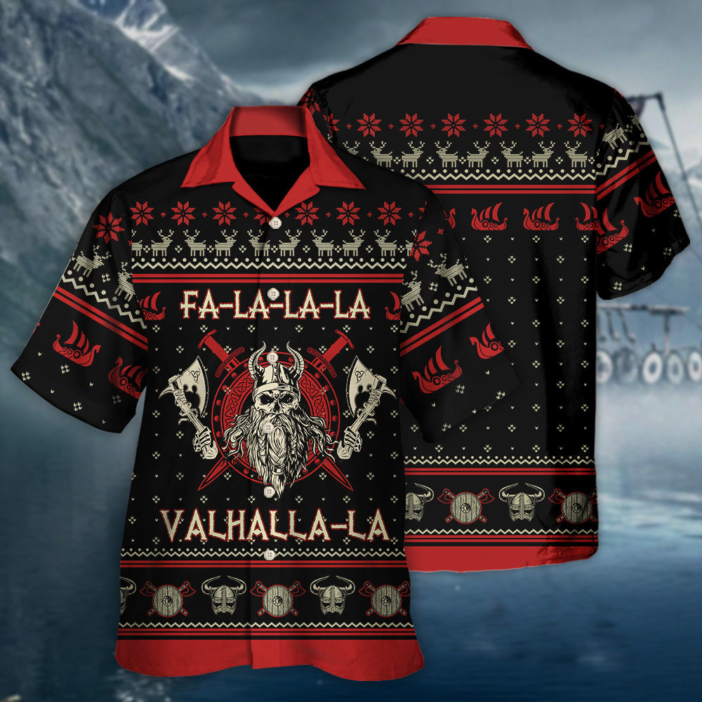 Viking Valhalla Black And Red - Hawaiian Shirt - Reefox