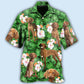 Vizsla Best Dog Dad Green Tropical Leaf - Hawaiian Shirt - Reefox