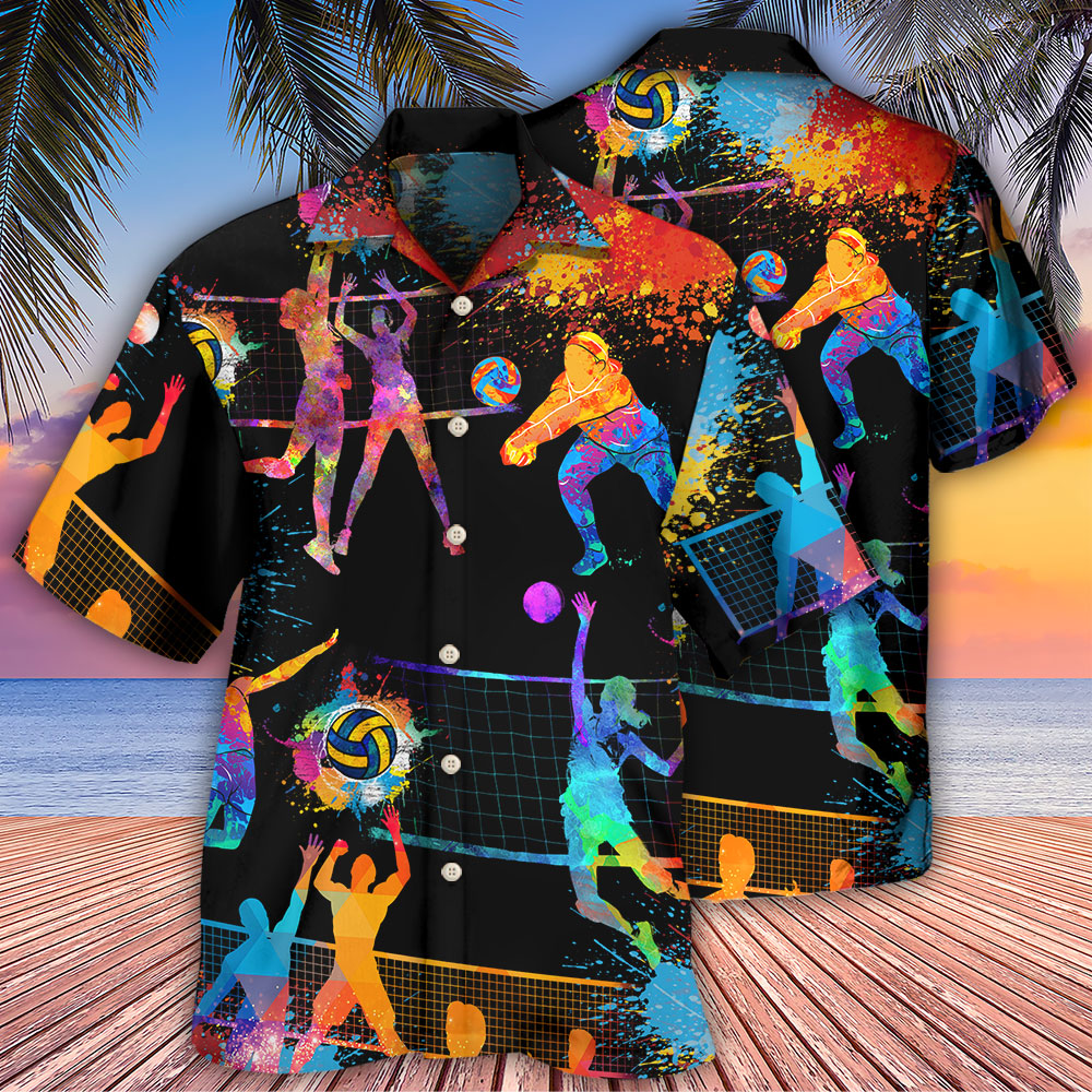 Volleyball Art Mix Color - Hawaiian Shirt - Reefox