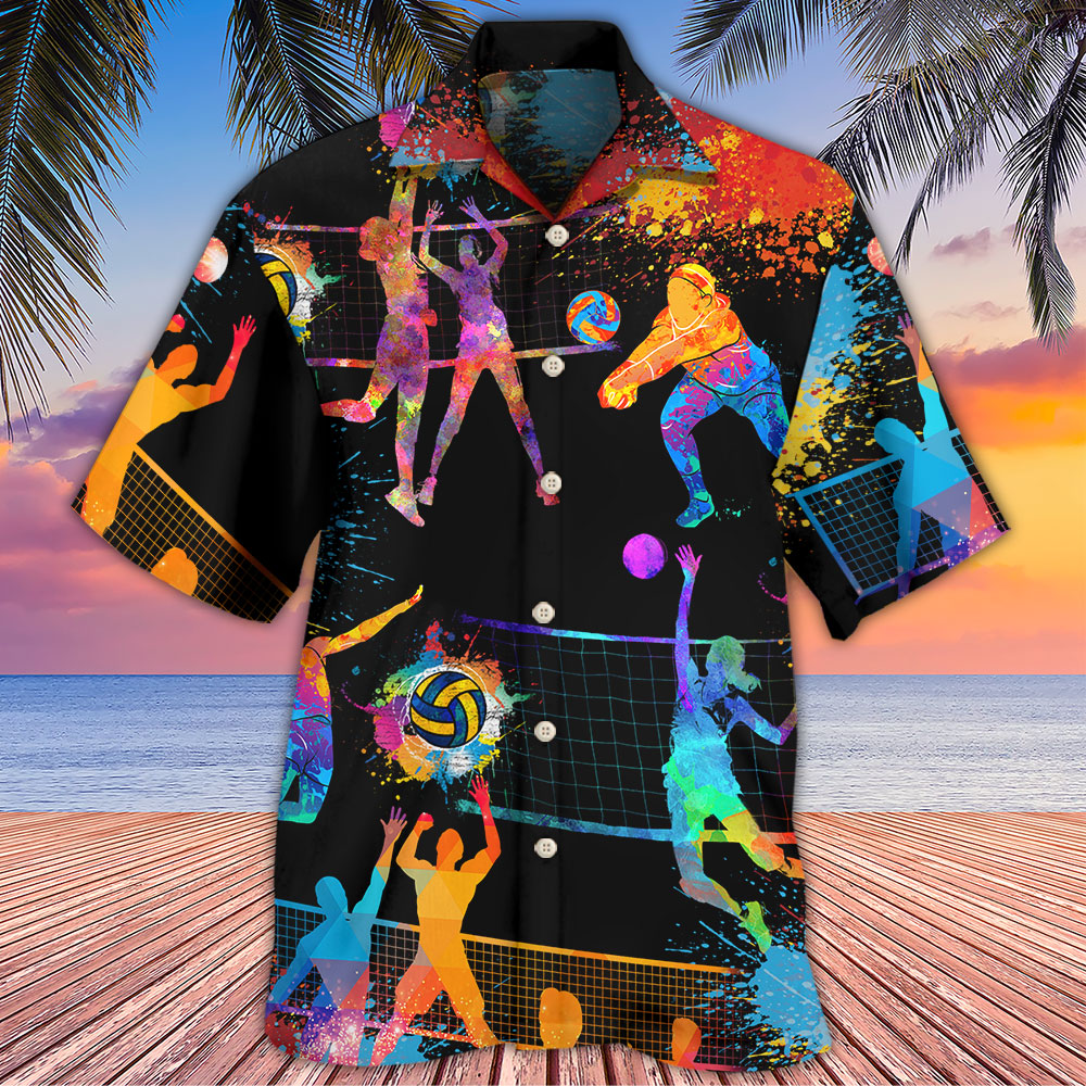 Volleyball Art Mix Color - Hawaiian Shirt - Reefox
