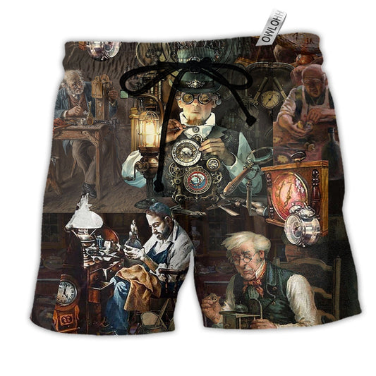 Beach Short / Adults / S Watchmaker Skillfull Hands Of Excellent Watchmakers - Beach Short Reefox - Owls Matrix LTD