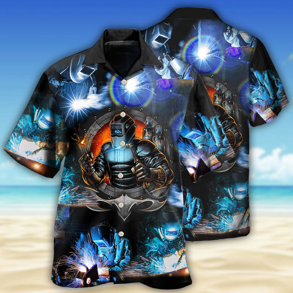 Welder Stunning Night With Blue Style - Hawaiian Shirt - Reefox