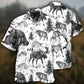 Animals Wild Black And White - Hawaiian Shirt - Reefox
